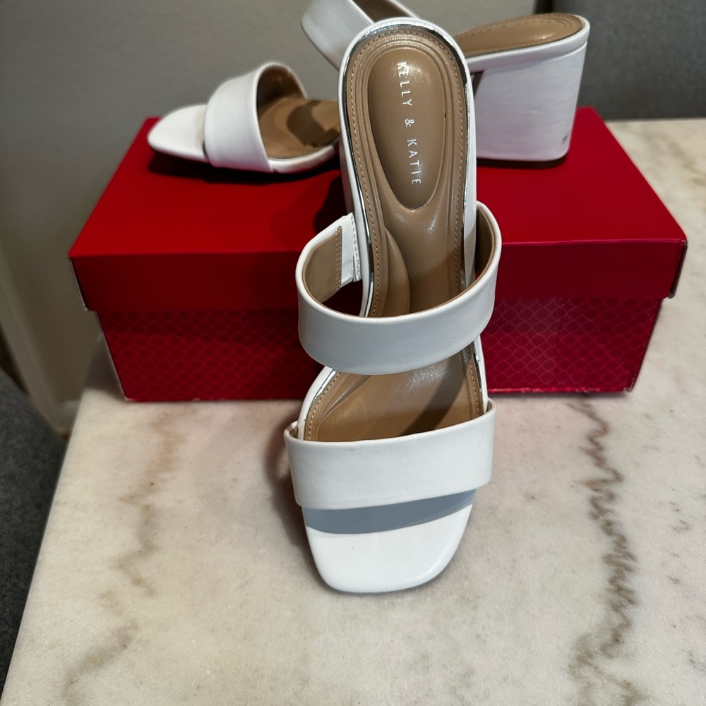 Kelly & Katie White Heeled Sandals